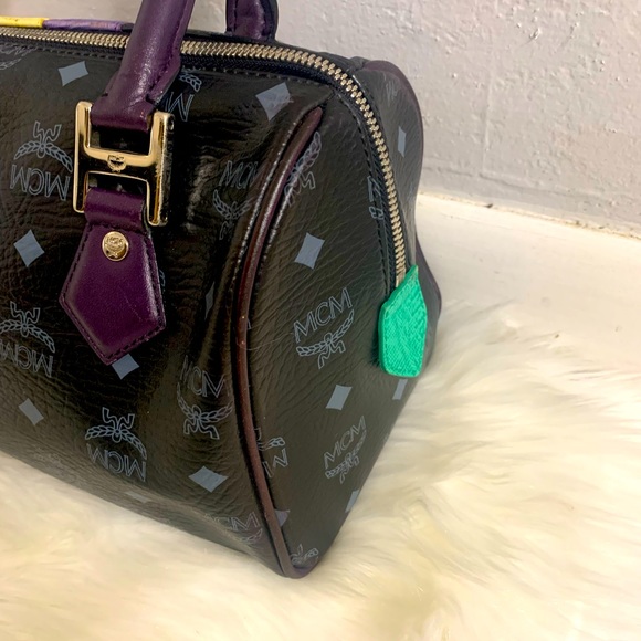 Authentic MCM purple and black satchel - Picture 5 of 14